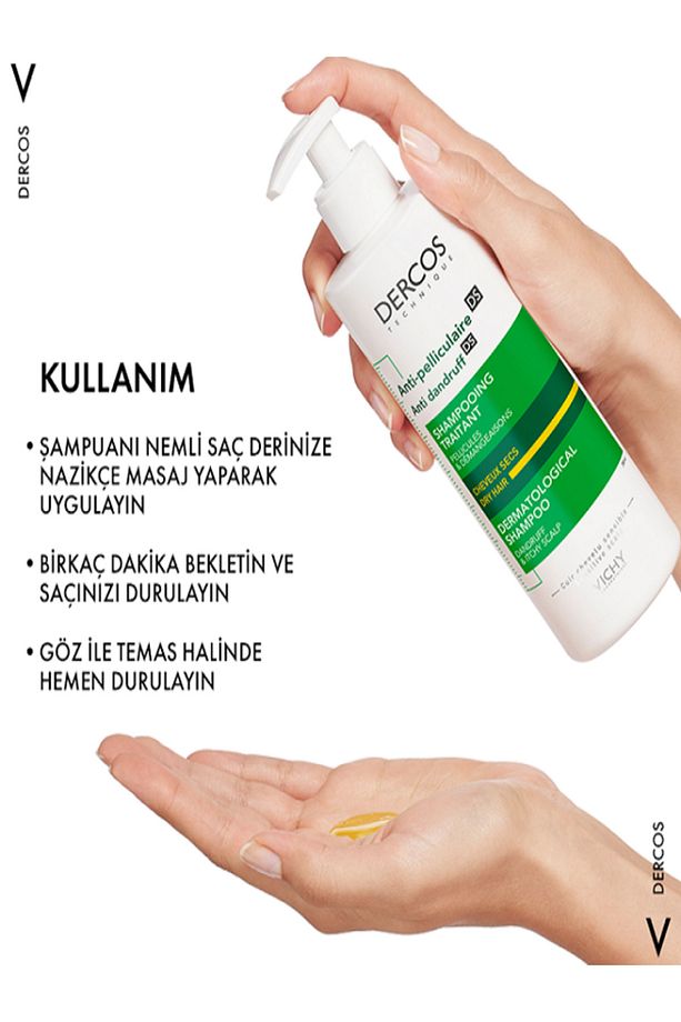 Dercos Anti Dandruff Shampoo - Kepek Karşıtı Şampuan 390ml - 3