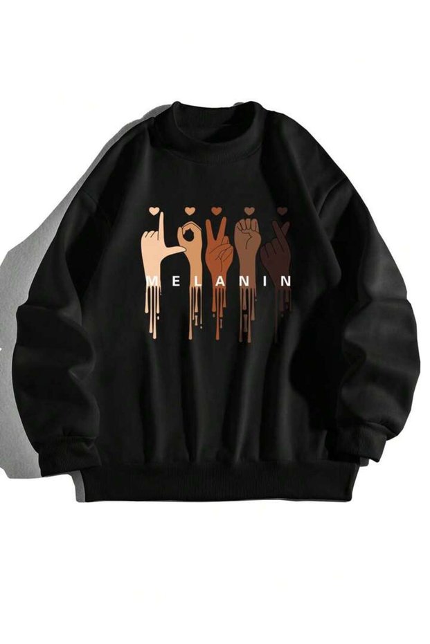 Sebesta Fashion Melanim Printed 2 Thread Shardonlu Unisex Crew Neck Oversize Sweatshirt0,,