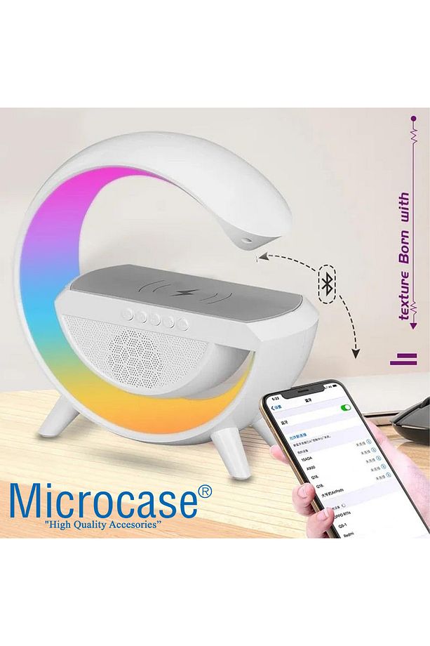 Bluetooth Hopörlörlü Kablosuz Şarj Cihazlı RGB Şarj Edilebilir Gece Lambası - AL4097 - 2