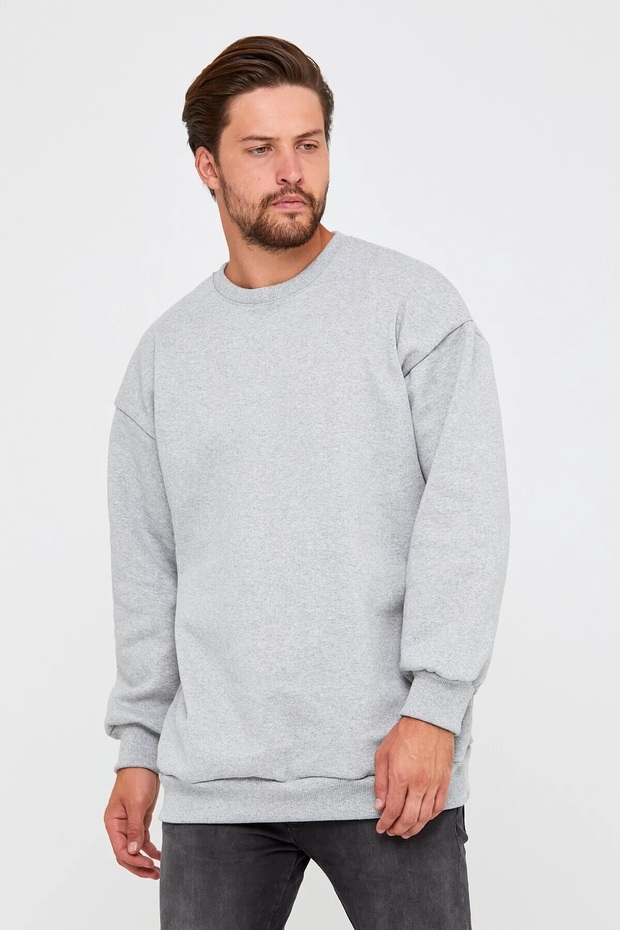 Sweatshirt Unisex Unprinted Crew Neck Oversize Sweatshirt
