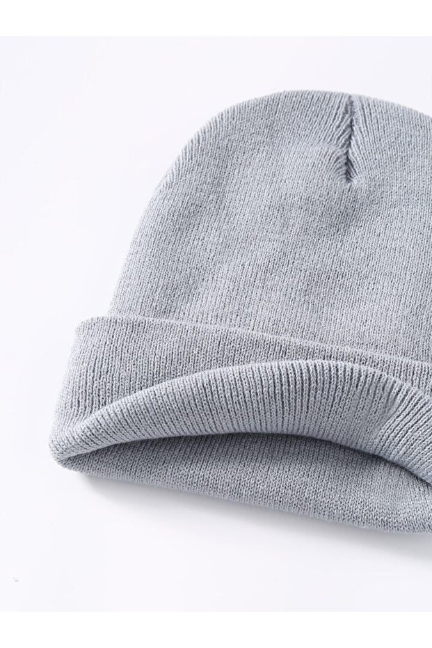 Unisex Katlamalı Kışlık Örme Bere - 4