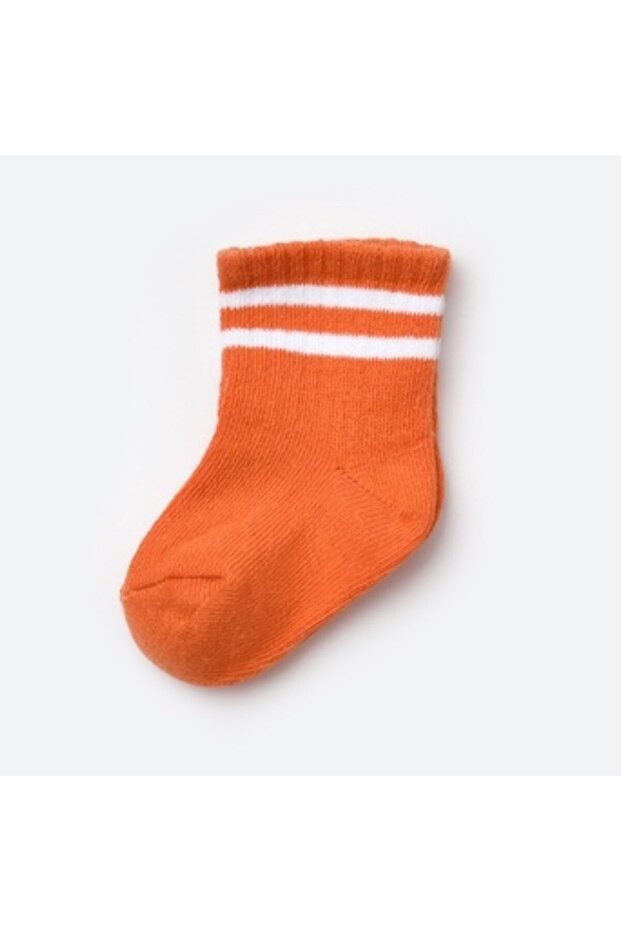 Unisex Çizgili Tekli Bebek Çorabı 68458 - 1