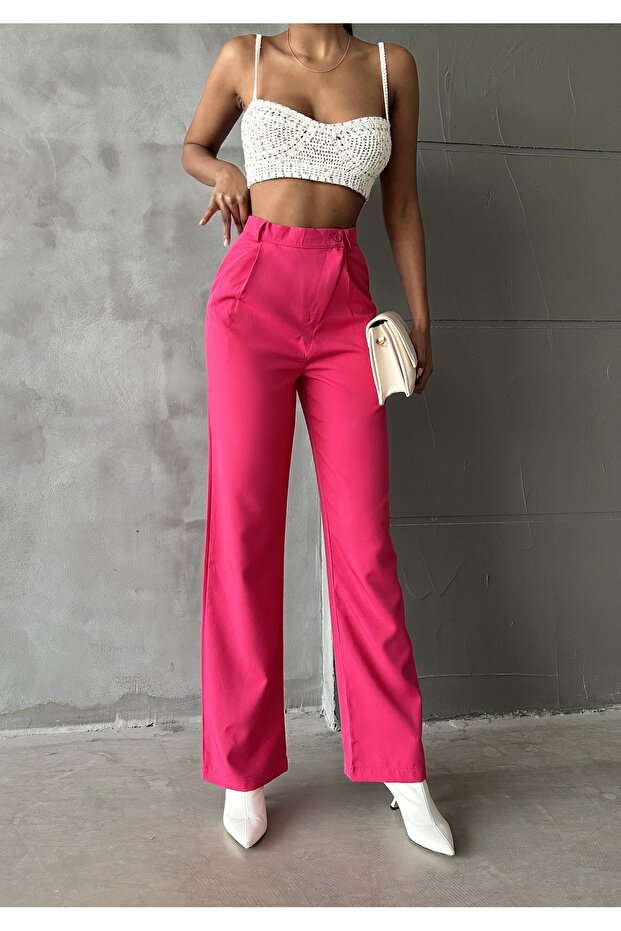 Women's Fuchsia Palazzo Pants