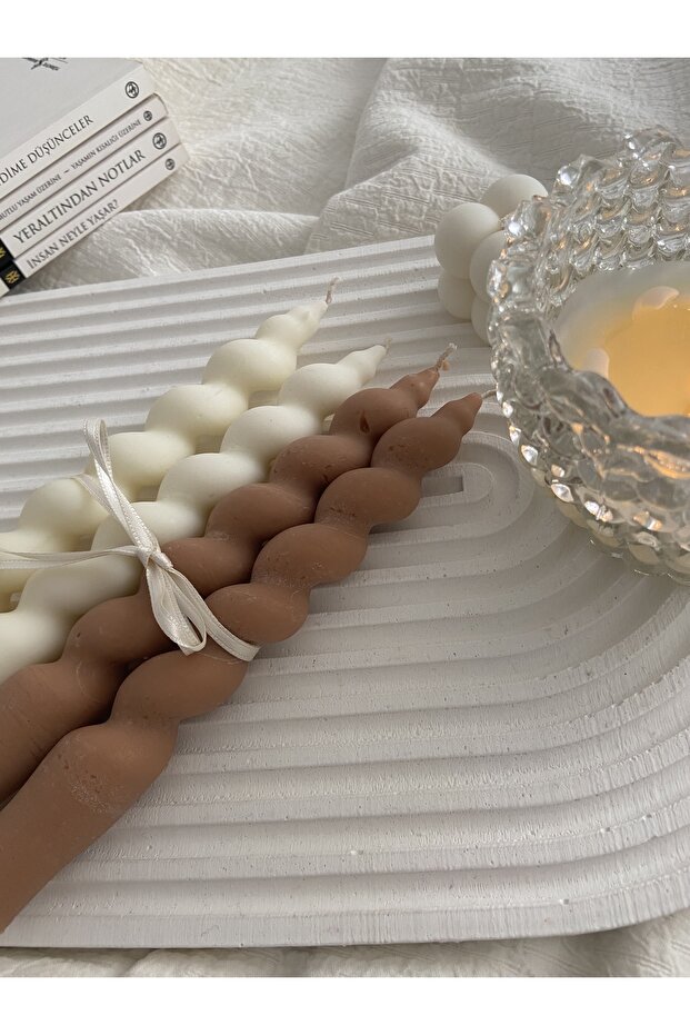 Şamdan Burgu Mum Seti - 4