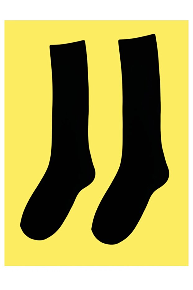 2 Pairs Unisex Plain Black Knee Length Sports Washable Socks