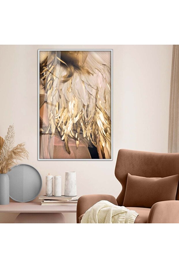 Leaf Pattern Unbreakable Glass Table with Silver Metal Frame