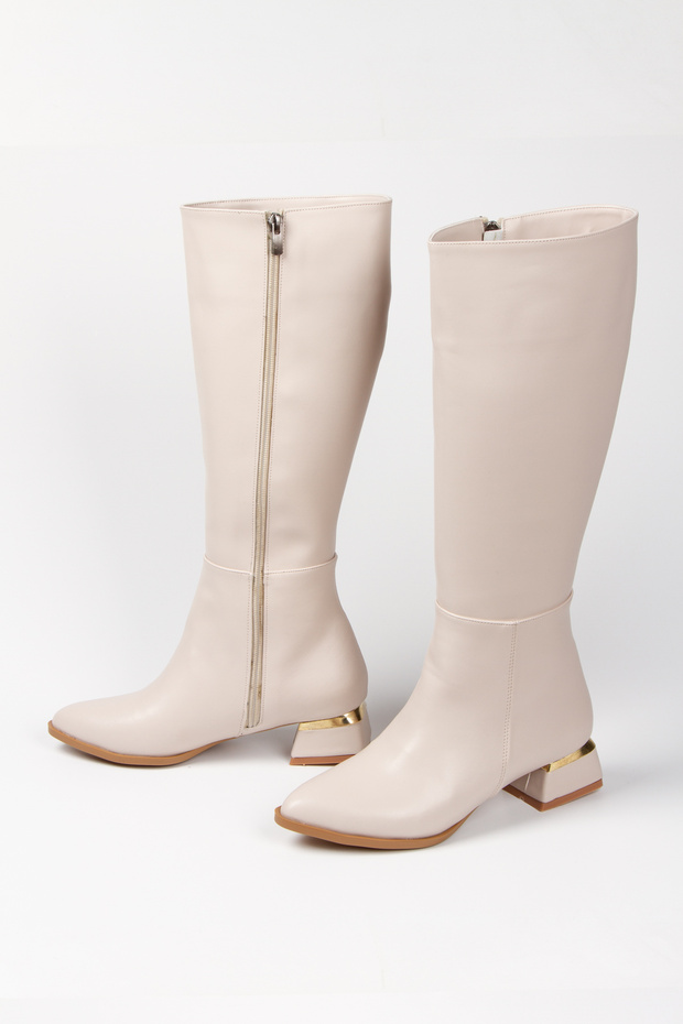 Mat Bej Kadın Çizme - 6