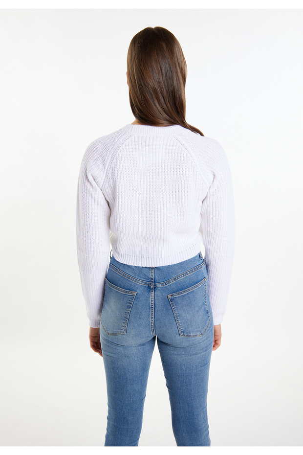 Strick Cropped Pullover blonda - 4