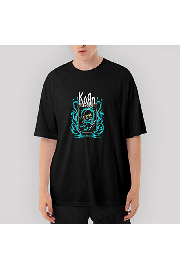 Space Solar System Oversized Black T-Shirt XL