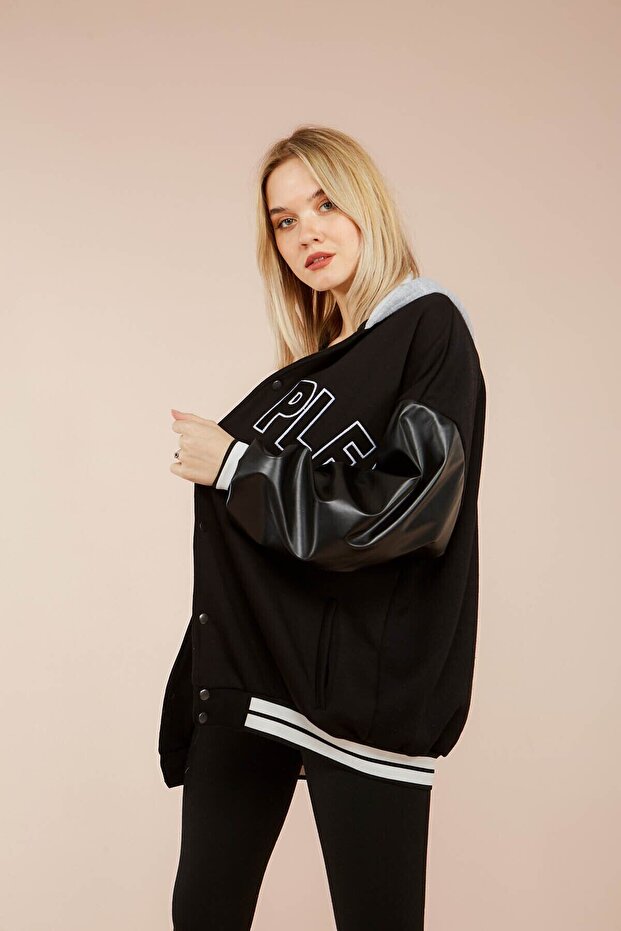 Unisex Complex College Jacket Black - 6