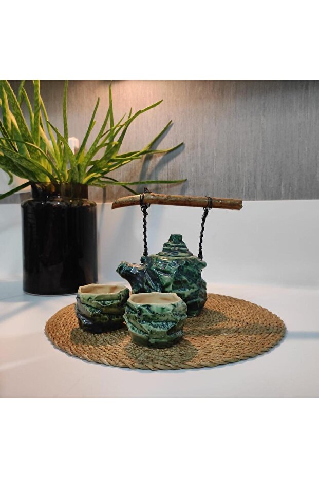 Ceramic Kurinuki Teapot Set - 4