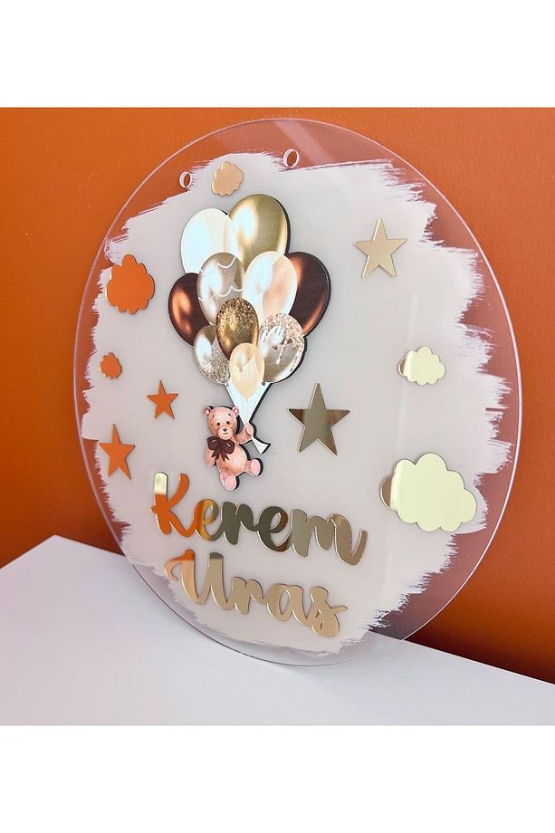 İsme Özel Bebek Kapı Süsü Hastane Kapı Süsü Oda Kapı Süsü Pleksi Model - 4