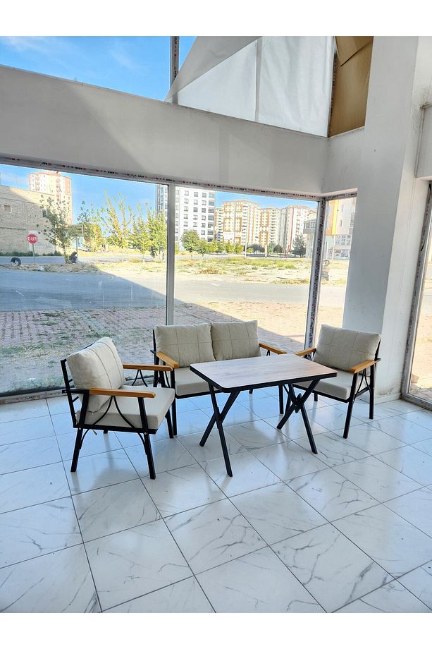 2-1-1 Masalı Bahçe balkon cafe, çayseti Koltuk Takımı ofis Kolltuk oturma Grub koltuk Takımı - 3