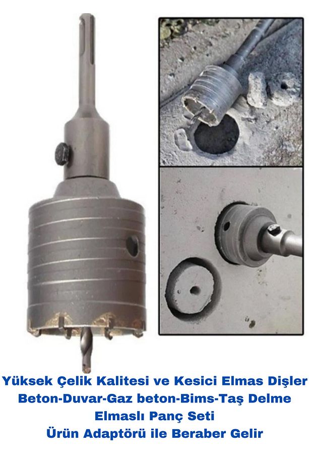 maximum performance Elmaslı Beton Delme Buat Panç Adaptörlü SDS PLUS - 40 Mm - 1
