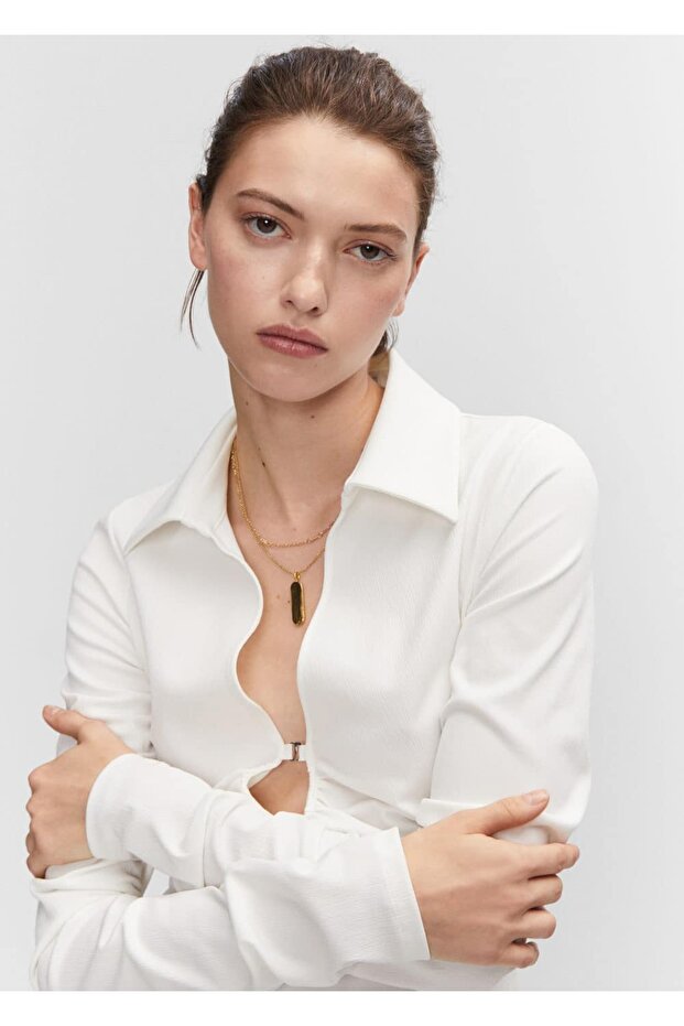 Büzgü Detaylı Dekolte Elbise - 6