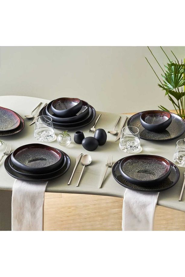 Streamline Galactic Stoneware 59 Parça 12 Kişilik Yemek Takımı Siyah - 1