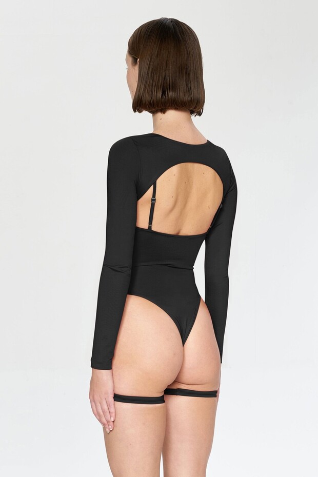 Cosmos Bodysuit - Siyah - 3