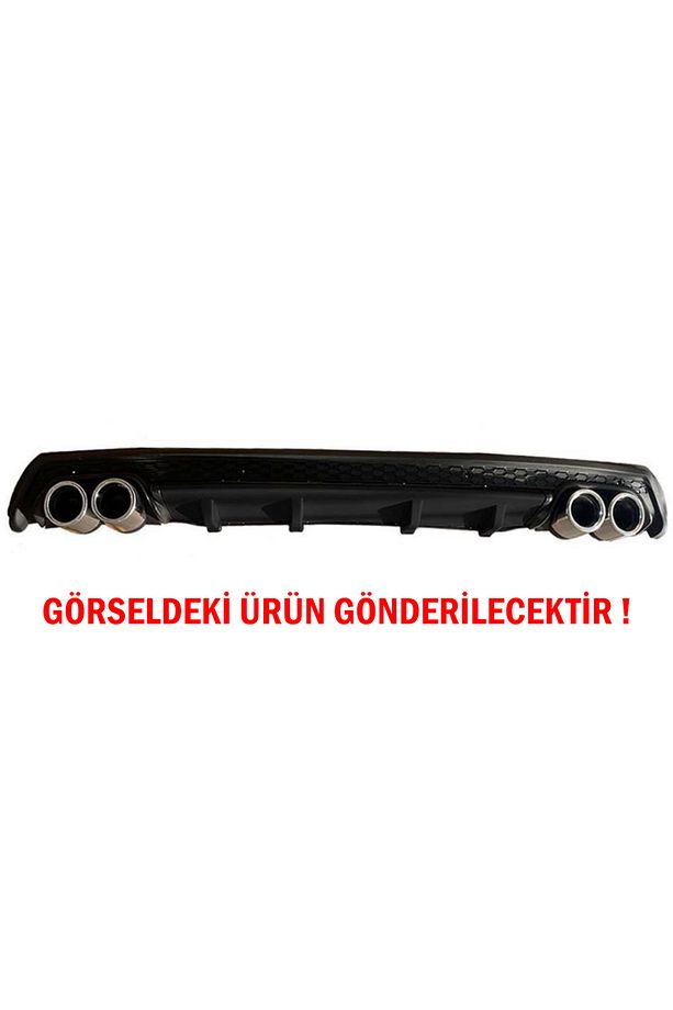 Ford Focus 3 Difüzör Arka Tampon Eki 4 Egzoz Çıkışlı Siyah Lüx Tip - 2