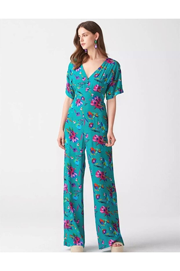 Düğme Detatlı Tulum - 3