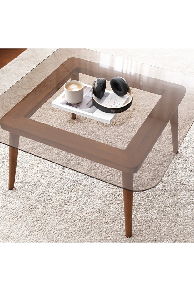 - Smart Sehpa / Bronz Cam&Ahşap - 2