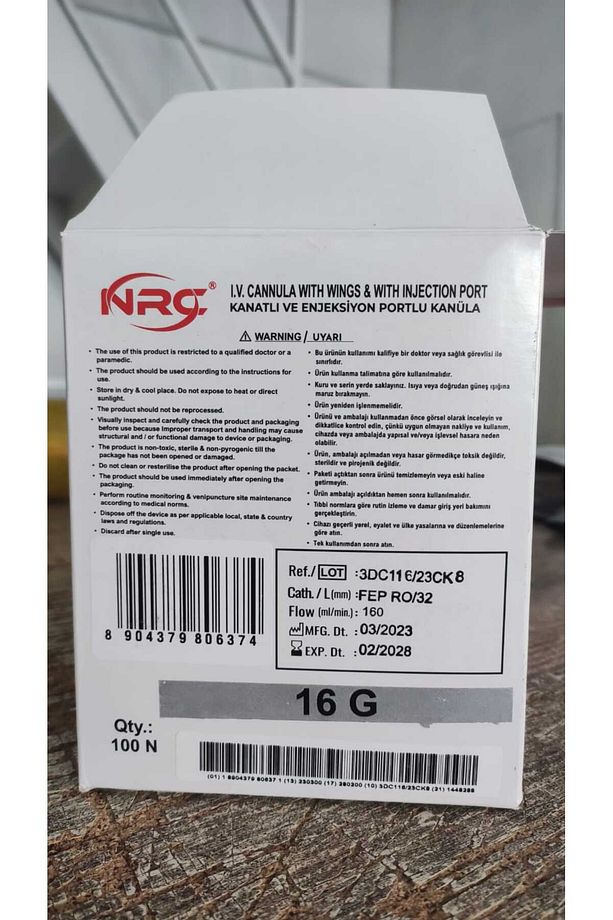 Piercing Delim Iğnesi Branül Intraket GRİ 16g - 100 Adet - 4