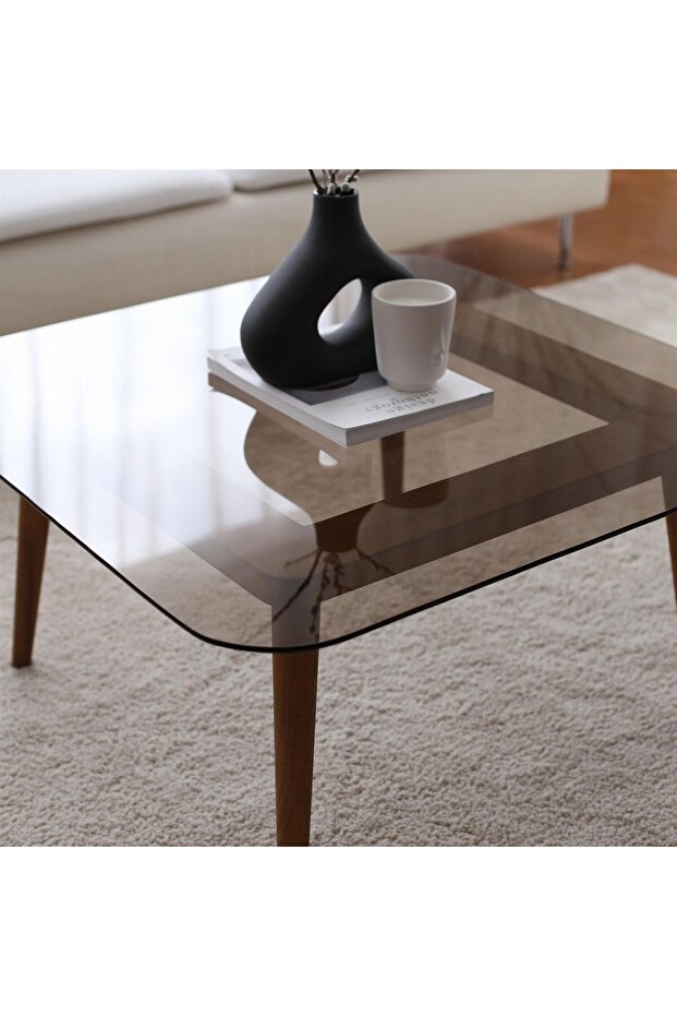 - Smart Sehpa / Bronz Cam&Ahşap - 7