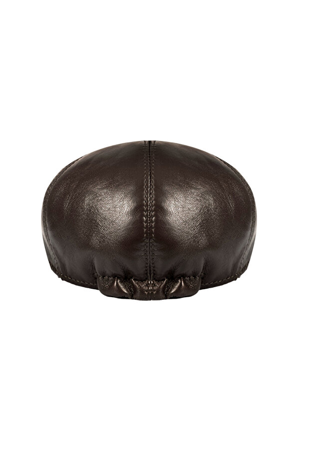 - 6 PANEL KASKET MODEL HAKİKİ DERİ ŞAPKA - 3
