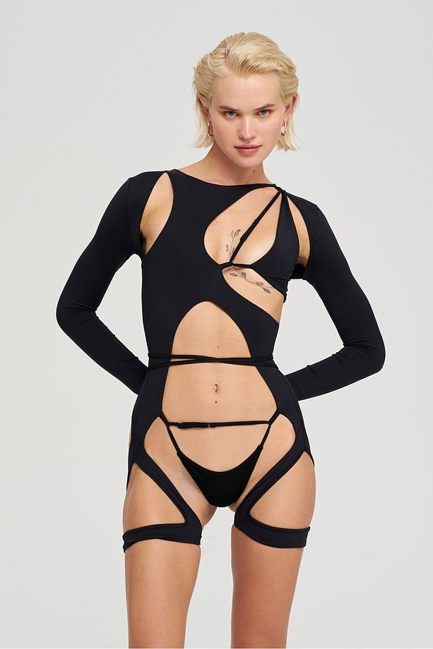 Infinity Bodysuit - Siyah - 5