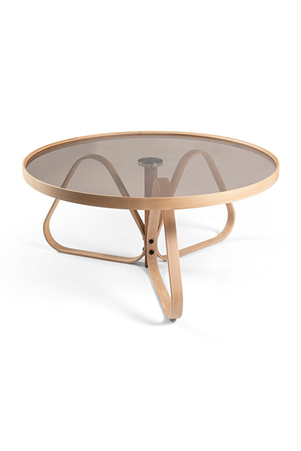 Pramit Camlı Orta Sehpa Meşe - 1