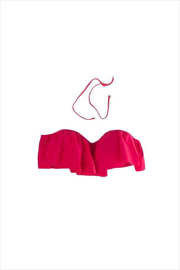 63553 Kırmızı Straplez Bikini Üstü - 4