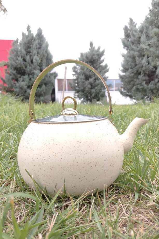 Granit Kamp Ve Mutfak Çay Bitki Çayı Demliği 3,5 Lt Bej - 152.2.07.042 C1-1-281 - 5