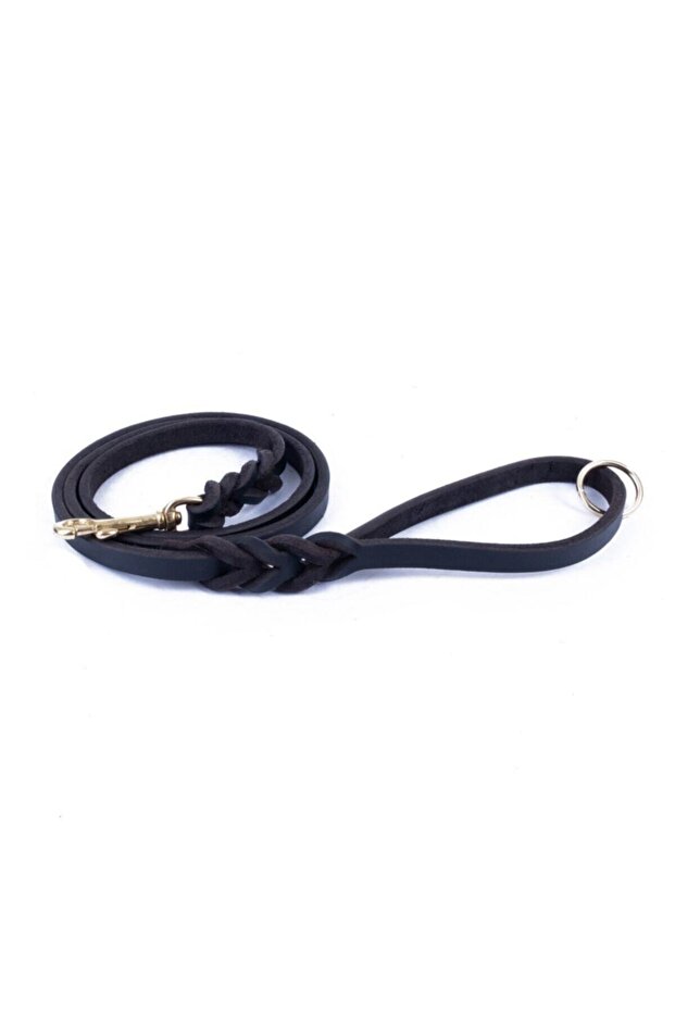Training Series m 1.4X180Cm Brown Braided Oiled Leather Dog Walker Strap