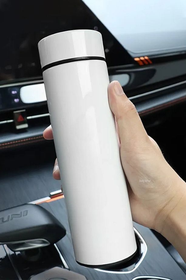 Kapağı Dereceli 450 mL Çelik Termos - Ofis, Kamp, Öğrenci, Küçük Termos Bardak - 3