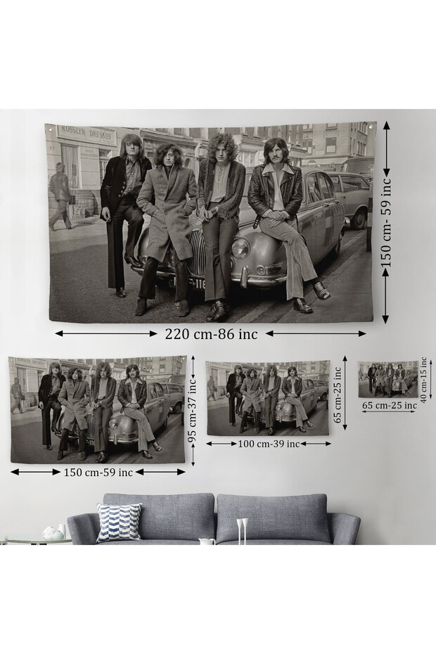Led Zeppelin Efsanesinin Arabası John Bonham Kanvas Duvar Örtüsü-Halısı-5407 - 3