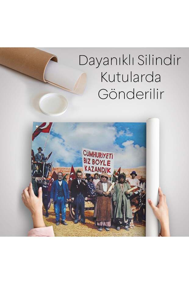 Biz Cumhuriyeti Böyle Kazandık Duvar Örtüsü-Halısı-6573 - 5