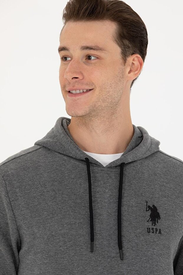 Erkek Kapüşonlu Basic Sweatshirtt - 6