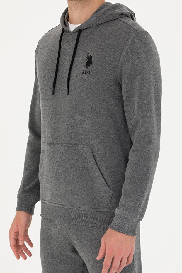 Erkek Kapüşonlu Basic Sweatshirtt - 4