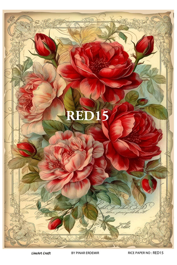 ورق تزيين الأرز RED15 - 29x42 سم