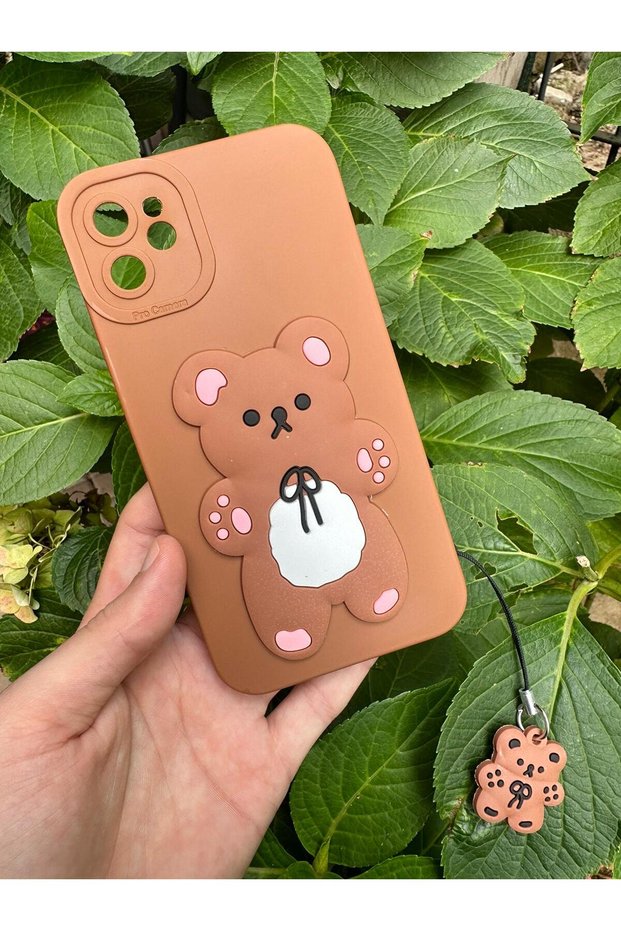 iPhone 11 Compatible Silicone Case with Cute Teddy Bear Figure