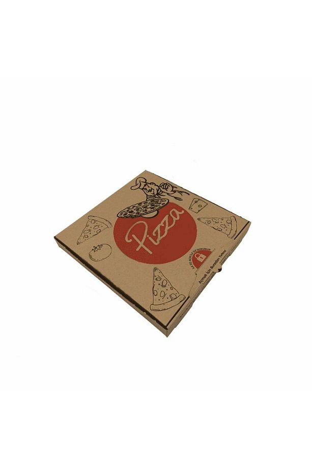 28x28x4 Cm Kilitli Baskılı Pizza Kutusu 25 Adet - 2