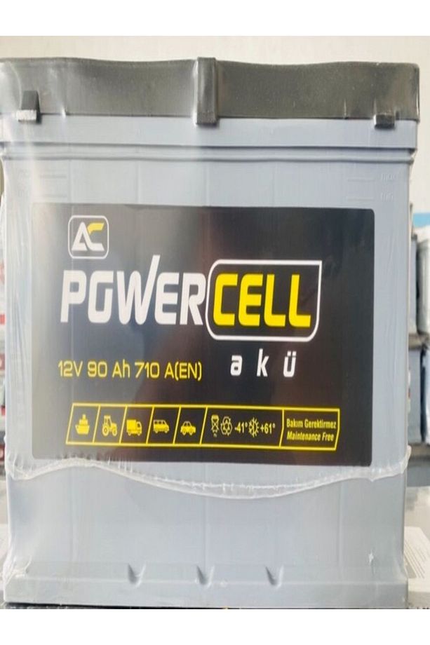 12 V 90 AMPER "TERS KUTUP" POWERCELL AKÜ . Güncel - Yeni Üretim. - 1