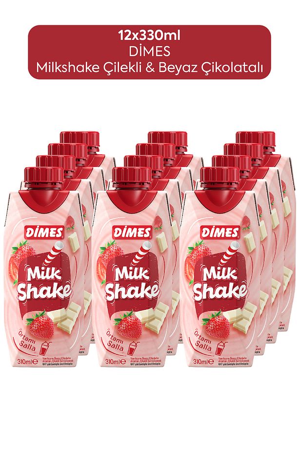 Milkshake Çilekli & Beyaz Çikolatalı 310 ml X 12 Adet - 1
