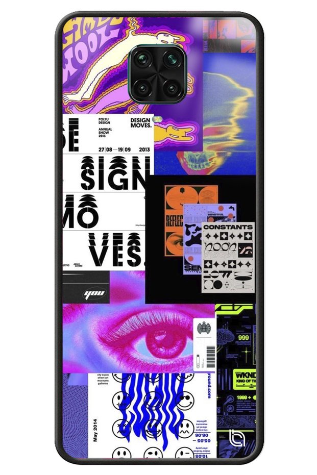 Xiaomi Redmi Note 9 Pro Camera Protected Constant Collage Premium Patterned Glossy Case