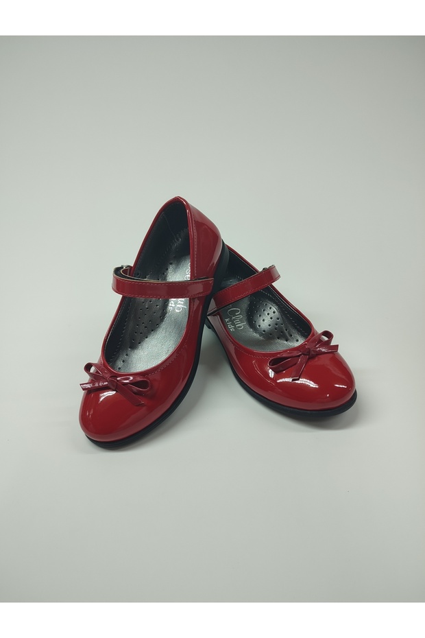 Baby Girl Red Orthopedic Patent Leather Ballerinas