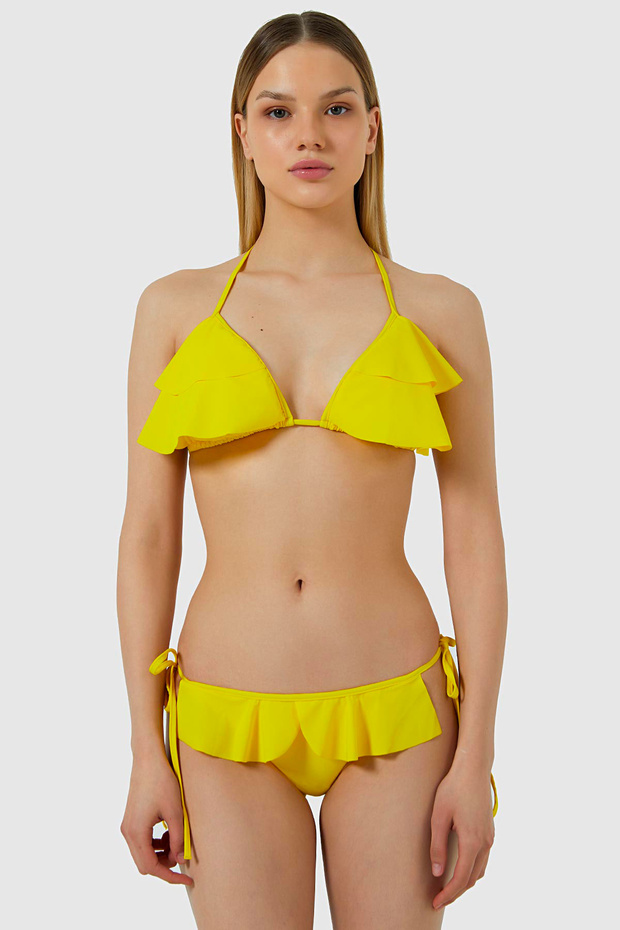 5403 Sarı Fırfırlı Bikini Takımı - 1