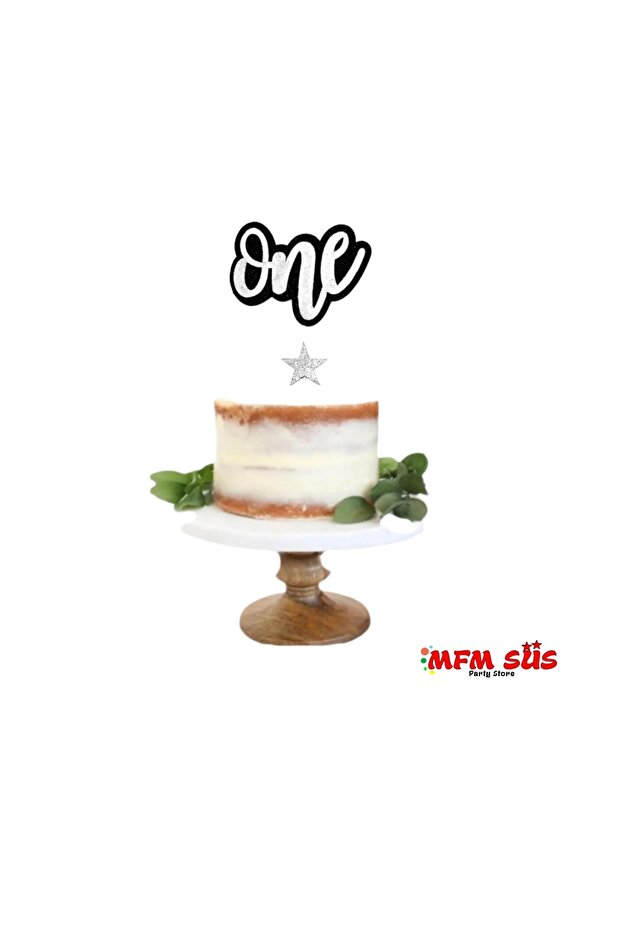 حفلة واحدة كعكة علوية مع نص إيفا العصي