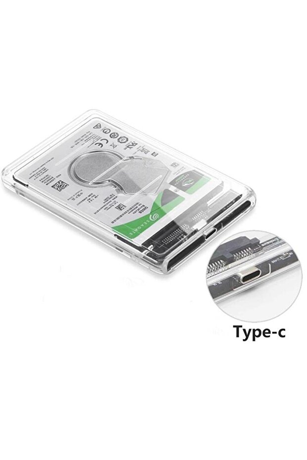 2.5 Sata Type C Usb 3.1 Usb 3.0 Şeffaf Harici Ssd Hdd Hard Disk Kutusu - 3