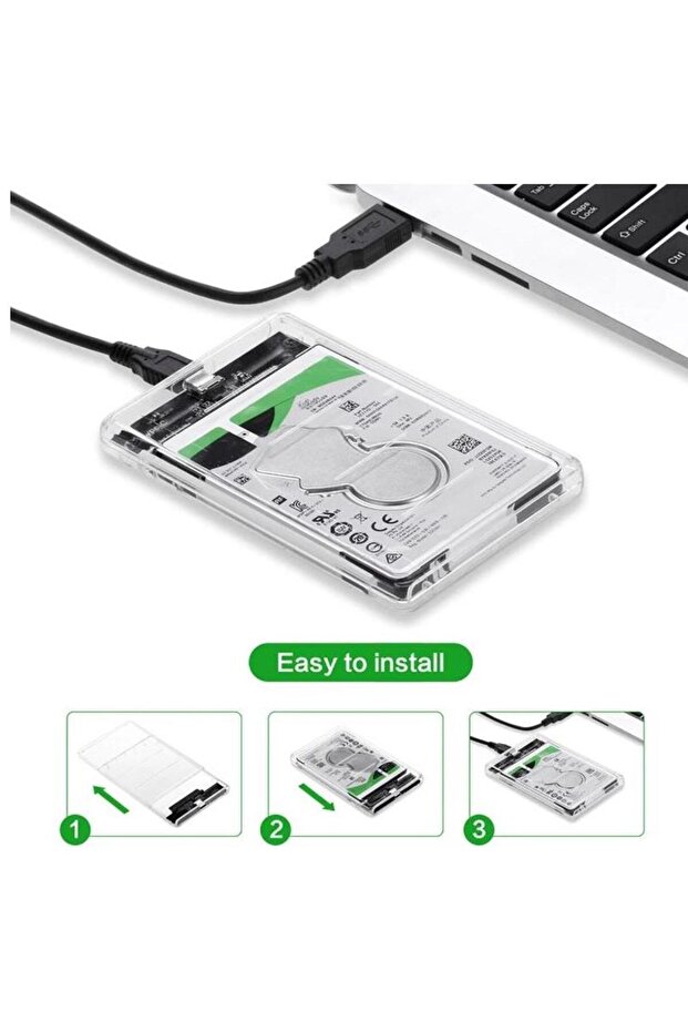 2.5 Sata Type C Usb 3.1 Usb 3.0 Şeffaf Harici Ssd Hdd Hard Disk Kutusu - 6