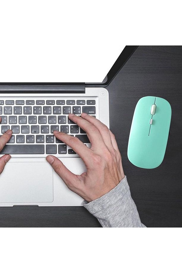 Macbook Şarj Edilebilir Sessiz Bilgisayar ve Dizüstü Bilgisayar Kablosuz Bluetooth Mouse Fare - 3