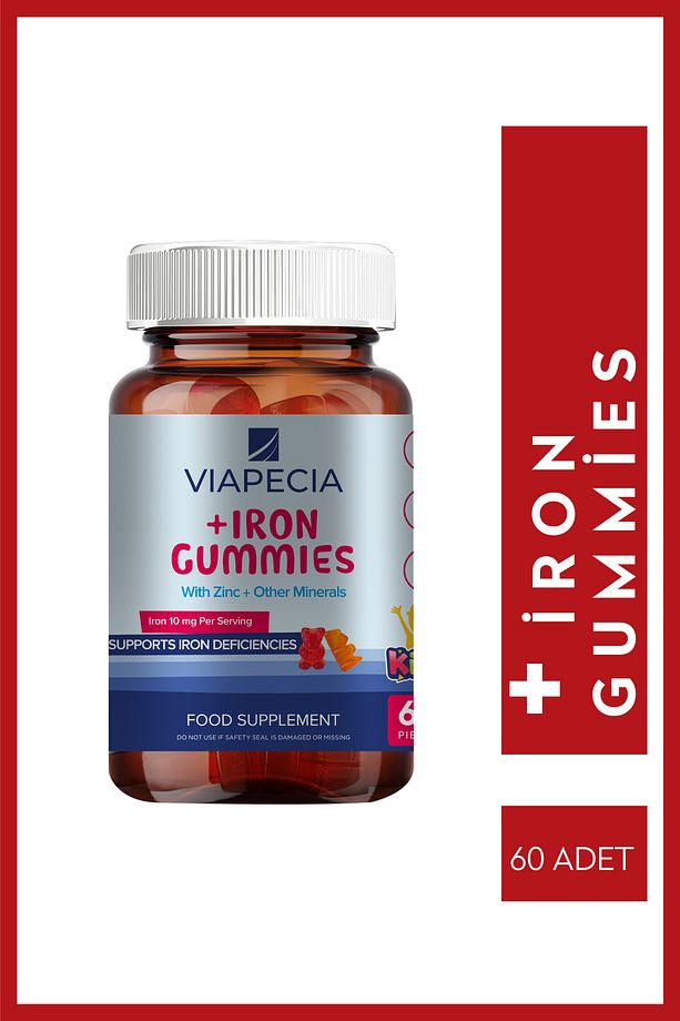 Jelibon Formunda Gummy Demir Multivitamin Çinko C,e,a,d3,b1,b2,b3,b6 Vitaminleri 60 Adet - 1